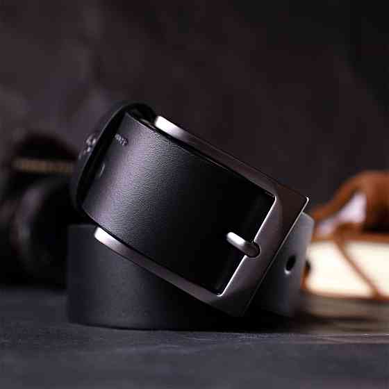 Стильный пояс под брюки для мужчин из натуральной кожи GRANDE PELLE 11690 Черный Киев
