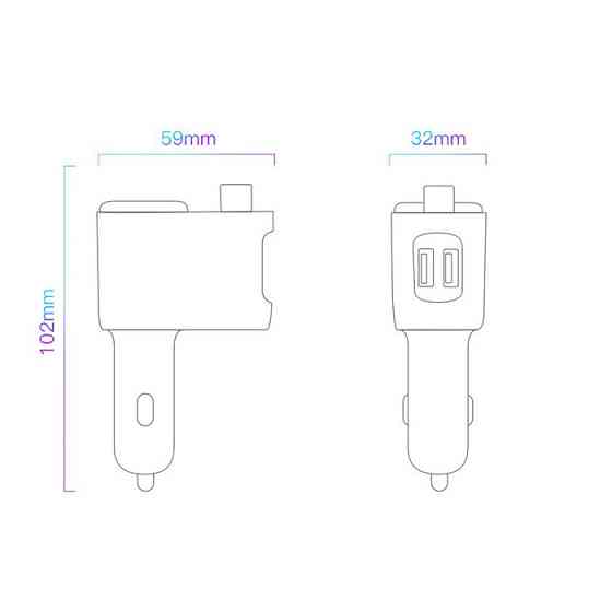 FM трансмиттер модулятор Baseus Lokomotive S-06 Bluetooth c функцией зарядки (Черный, два USB-порта) Николаев