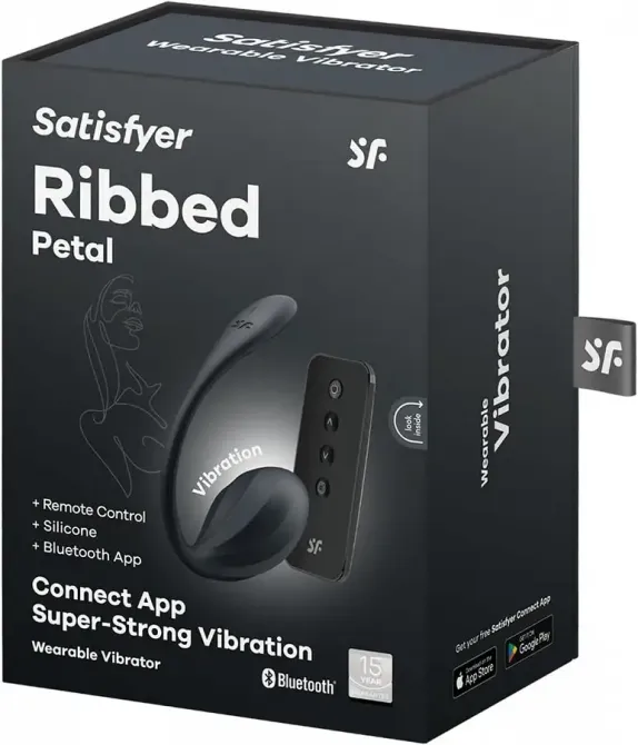 Віброяйце Satisfyer Ribbed Petal Connect App Black Львів - фото 7