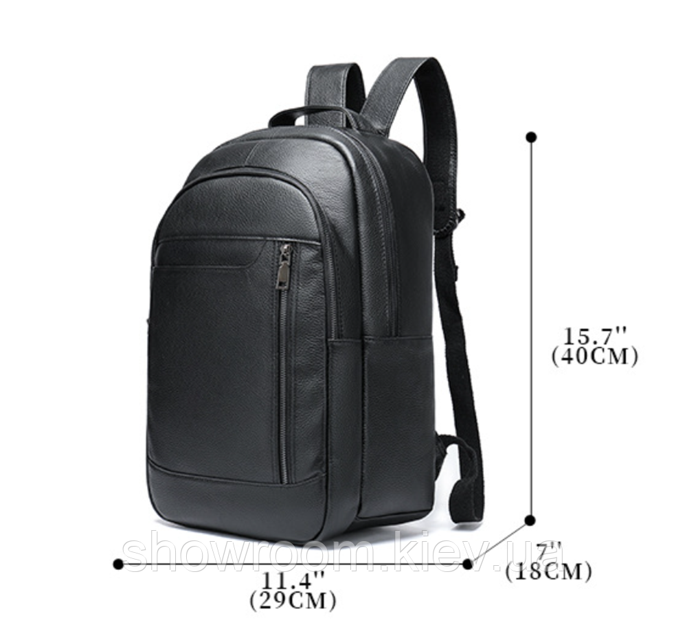 Чорний чоловічий шкіряний рюкзак Leather Collection (9921) Київ - фото 5