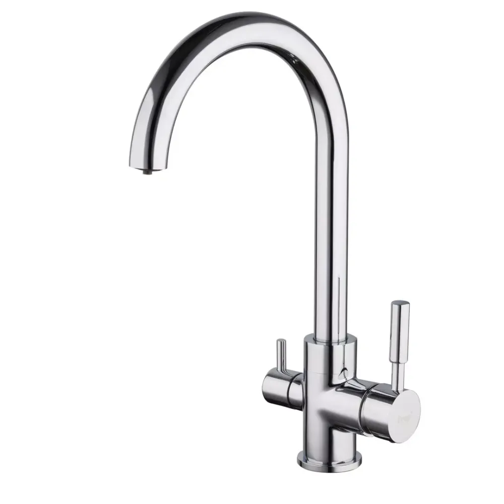 Смеситель для кухни на две воды Frap F4352 с подключением к фильтру, хром Киев - изображение 1