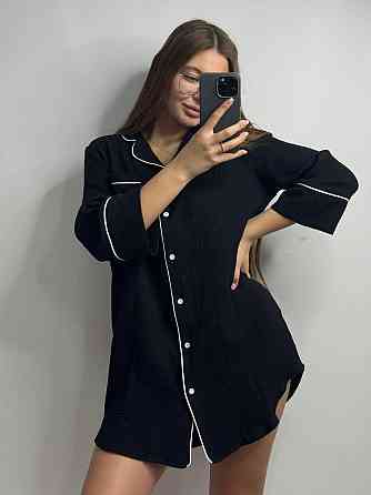 Жіноча муслінова нічна сорочки Чорний XS-S Харків