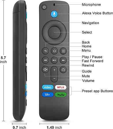 Пульт для Amazon Fire TV сумісний із Fire TV Stick, Fire TV Cube та Amazon Fire Smart TV Луцк