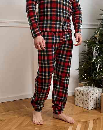 Мужской теплый костюм в клетку - Флис Tom John 93408 Киев