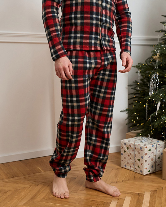 Чоловічий теплий костюм картатий — Фліс Tom John 93408 Київ - фото 4