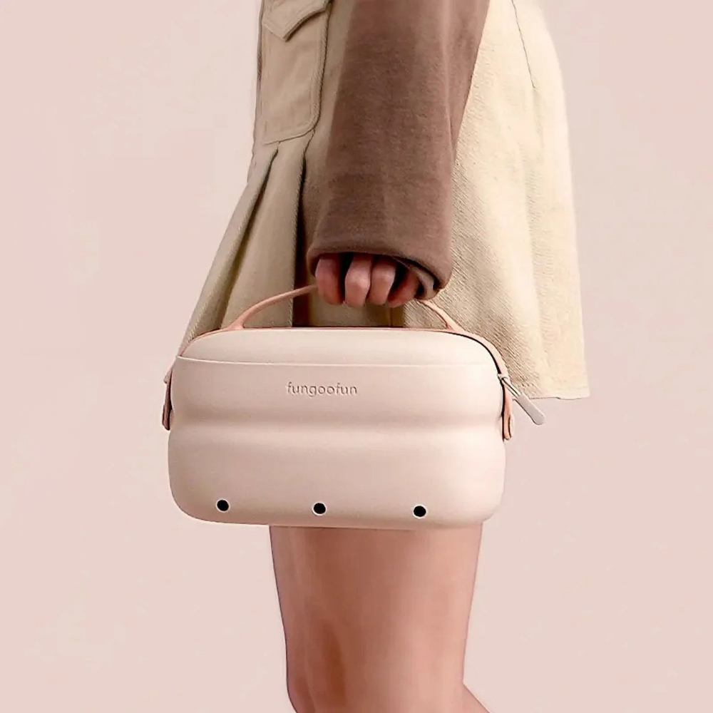 Сумочка силіконова 2в1 косметичка дорожня для аксесуарів у ванну кімнату і душ, водонепроникна, бежева Кам'янець-Подільський - фото 3