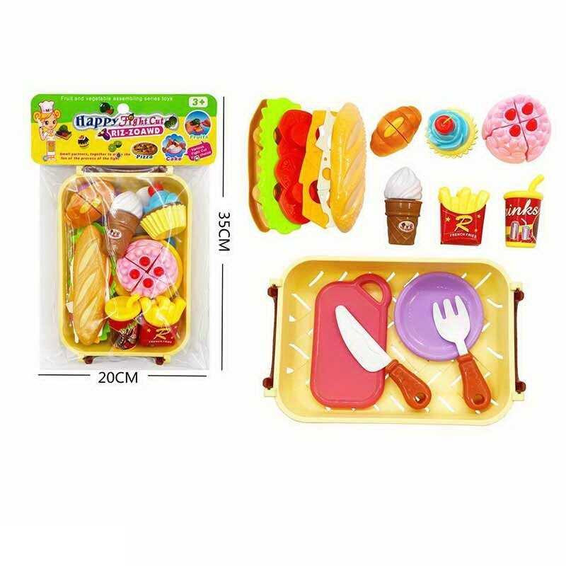 Набір продуктів солодощі та випічка на липучках картопля фрі бутерброд кошик вилка нож тарілка та дошка (174 А5) Чернігів - фото 1