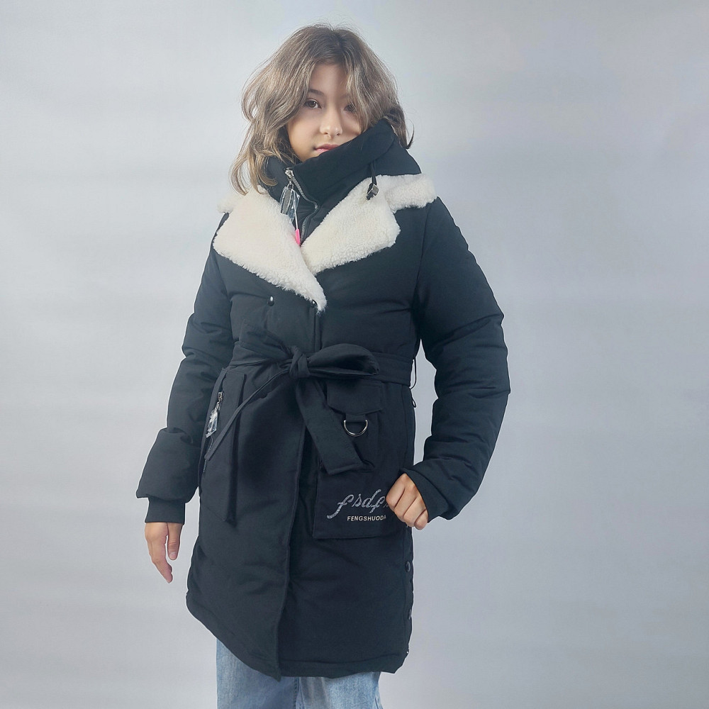 Детская черная зимняя куртка пальто на девочку 116 Николаев - изображение 1