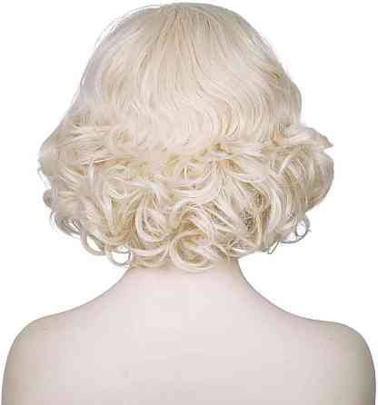 Перука коротка блонд в стилі Мерлін Монро світла кучерява вінтажна ретро, термостійке синтетичне волосся для косплею, зміни образу Київ