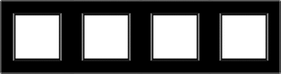 Рамка 4-постова LIVOLO, загартоване скло, чорна, 294×80 мм (VL-P7E/E/E/E-8B) Коломия