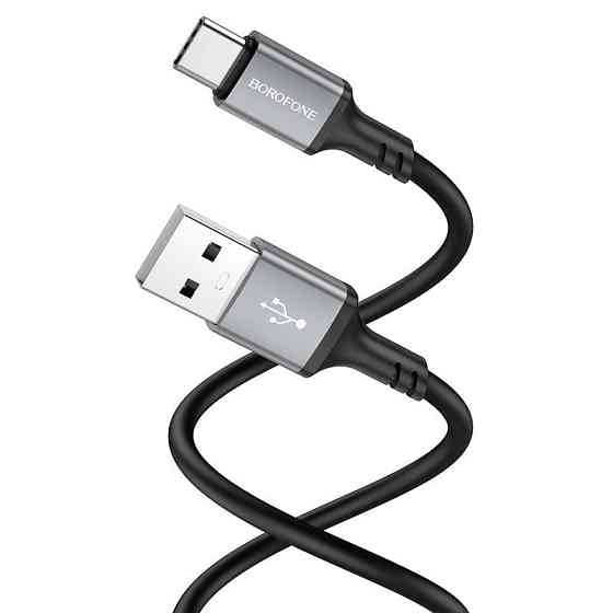Кабель BOROFONE BX83 Type-C Famous silicone charging data cable Black Одеса