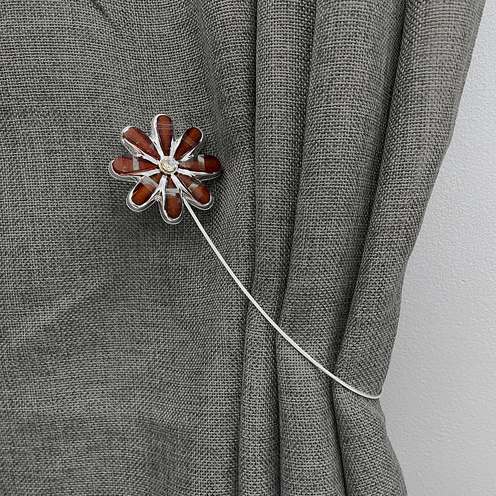 Магніти для штор та гардин "Квітка" набір 2 шт Бурштиновий (81-248) Київ - фото 4