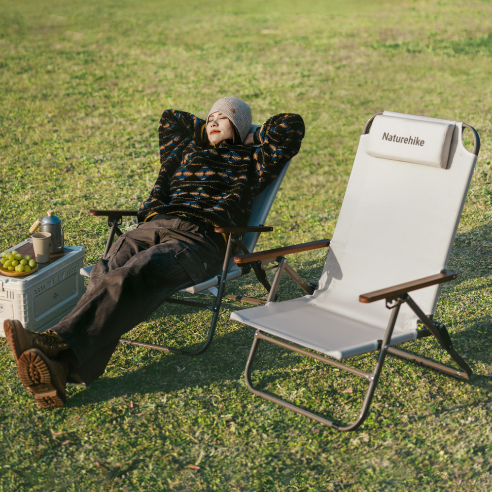 Кресло складное с регулируемым наклоном Naturehike CNK2550JJ012 углеродистая сталь (Бежевый) Винница - изображение 10