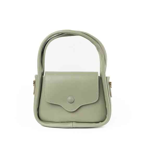 Сумка женская стильная через плечо с ручками и ремешком, сумочка клатч, Оливковый Каменец-Подольский