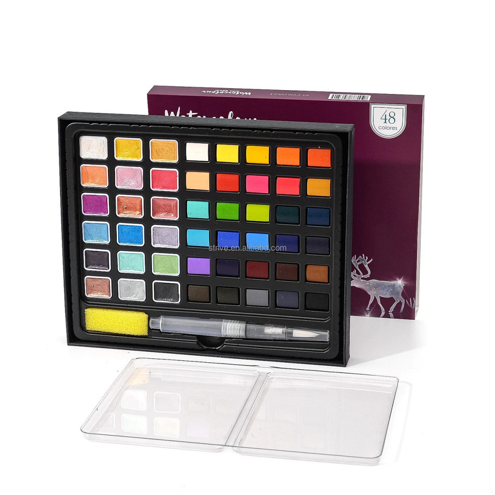 Набір акварельних фарб металіка 48 кольорів, фарби з металевим відливом на водній основі Кам'янець-Подільський - фото 2