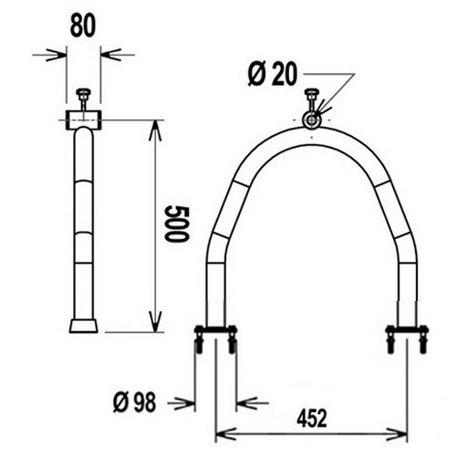 Опора для намотувального пристрою Flexinox 87197024, U-подібна, фланець Киев - изображение 2