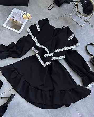 Женское романтичное платье с длинным рукавом костюмка + кружево Одесса