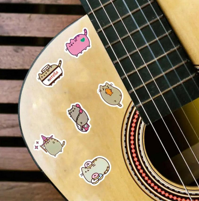 Набір вінілових наклейок (стікерів) кіт Пушин Pusheen (50 шт.) стікербомбінг для телефону, ноутбука Київ - фото 6