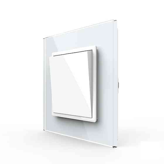 Кнопковий вимикач без фіксації Дзвінковий вимикач Імпульсний вимикач Livolo білий скло (VL-C7FCMH-2WP) Коломыя