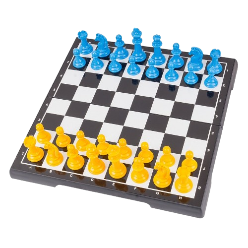 Набір Настільних ігор шахи/шашки/пластикова коробка-дошка синій/жовтий Технок 9055 Житомир
