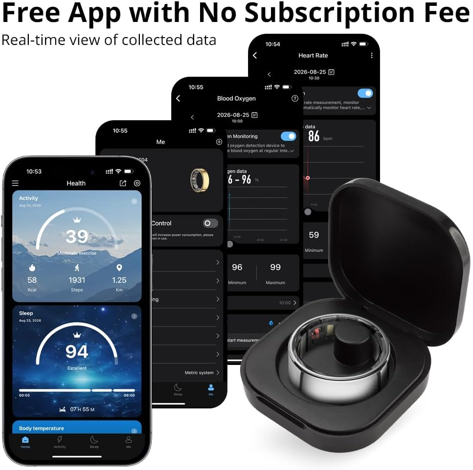 Розумне кільце COLMI R09 Smart Ring, розмір 12, Bluetooth, пульс, моніторинг сну, температури та активності, сріблясте Київ - фото 9