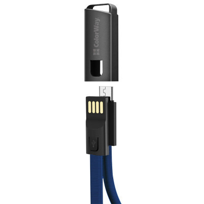Дата кабель USB 2.0 AM to Micro 5P 0.22m blue ColorWay (CW-CBUM022-BL) Винница - изображение 2