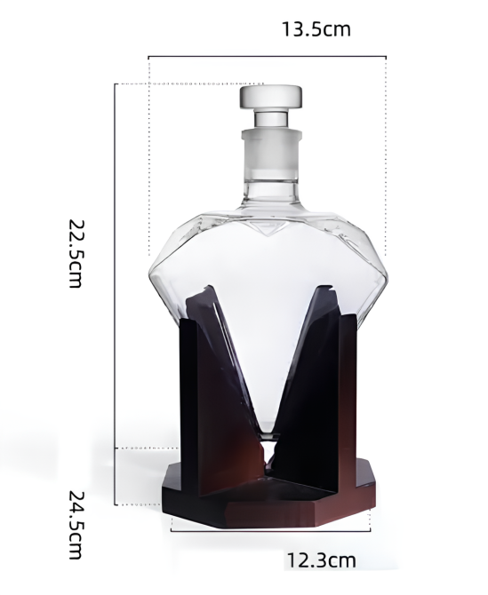 Графин RESTEQ 1000 мл у формі діаманту — декантер для віскі, горілки, коньяку та інших алкогольних напоїв Київ - фото 6