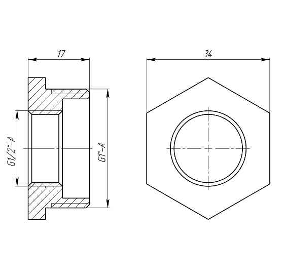 Футорка 1″х1/2″ЗВ латунна LF533S OPTIMUM Киев
