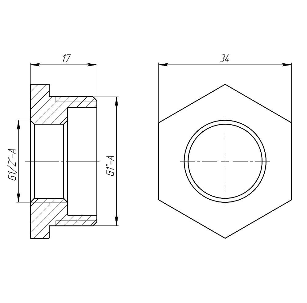 Футорка 1″х1/2″ЗВ латунна LF533S OPTIMUM Тернополь - изображение 3