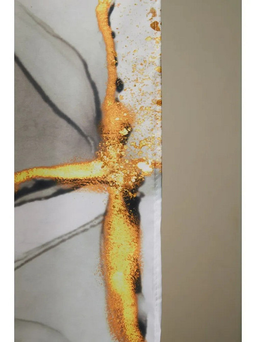 Шторка для ванной и душа с кольцами 180x180 см водоотталкивающая, шторка для душевой и ванной с крючками, мраморно-чёрный Каменец-Подольский - изображение 2