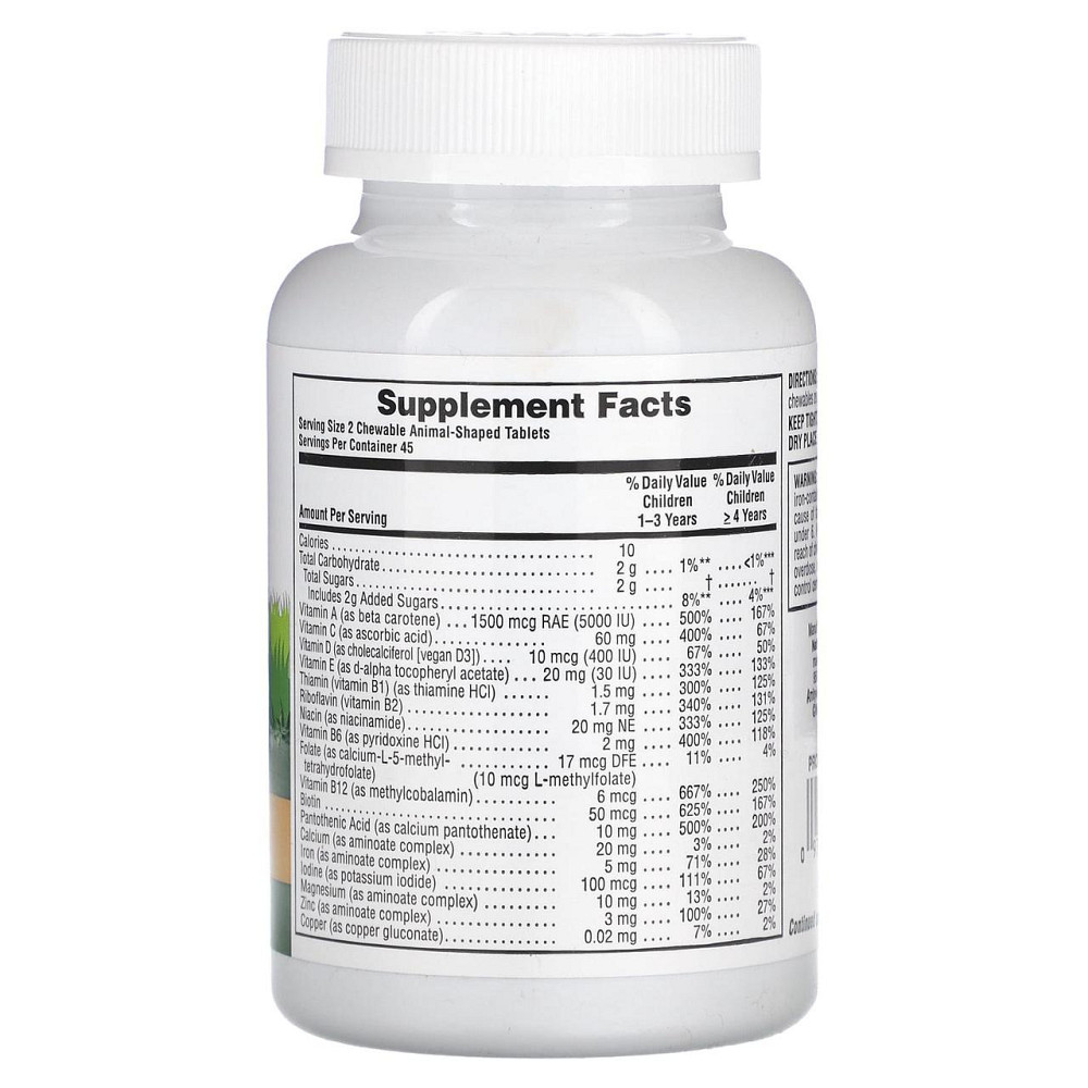 Вітаміни та мінерали для дітей Nature's Plus Multi-Vitamin & Mineral Supplement 90 жув таб ассорти Київ - фото 2