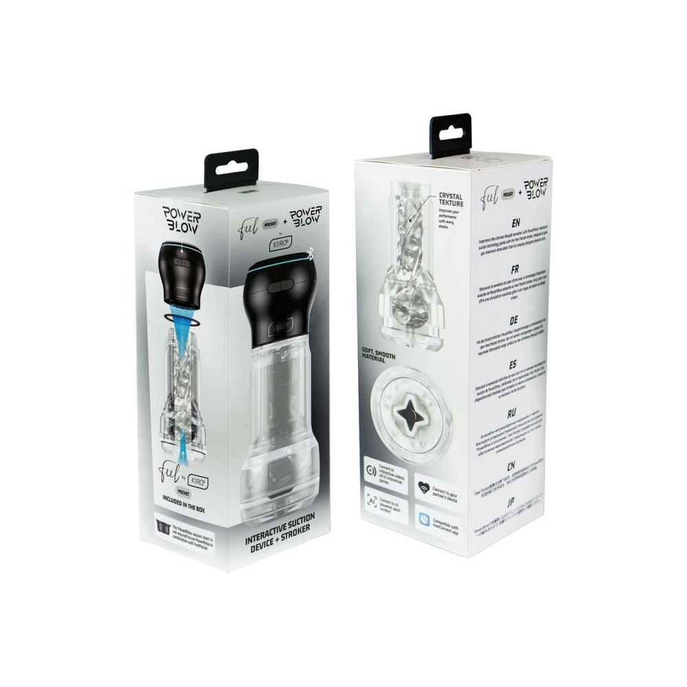 Мастурбатор Kiiroo Feel Pocket Crystal зі всмоктувальною інтерактивною насадкою PowerBlow Combo Set Sex Aura Київ - фото 8