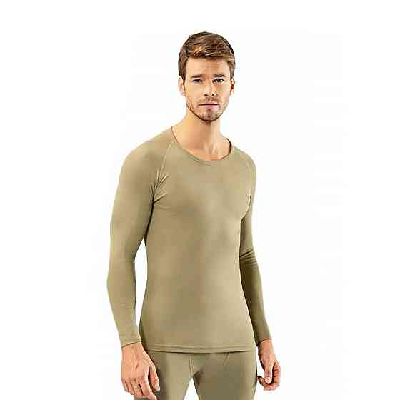 Мужская  теплая термокофта для военных и зсу, армейское термобелье из полиспандекса бежевая размер S-M Каменец-Подольский