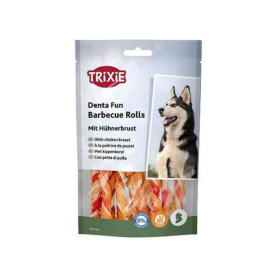 Ласощі для собак Trixie (TX-31376) Denta Fun Barbecue жувальні палички для собак з куркою 12 см (10 шт/80 г) Вінниця