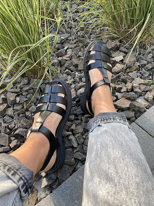 L&M Босоніжки жіночі L&M 6111-1 чорні (літо, еко-шкіра) (5088) Коломыя - изображение 4