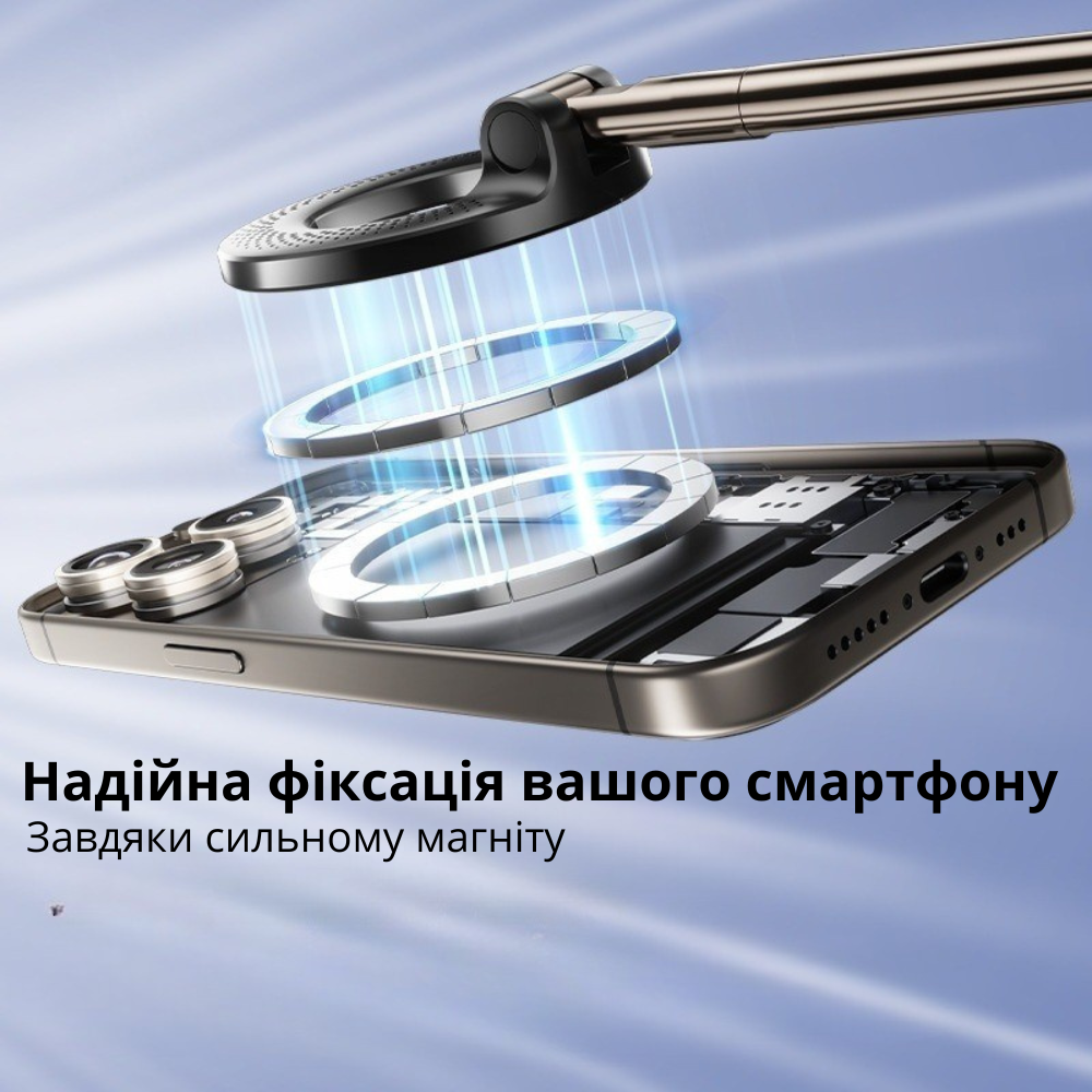 Держатель для телефона,автомобильный, магнитный на присоске с функцией оборота на 360,универсальный для машины или дома,черный Каменец-Подольский - изображение 4