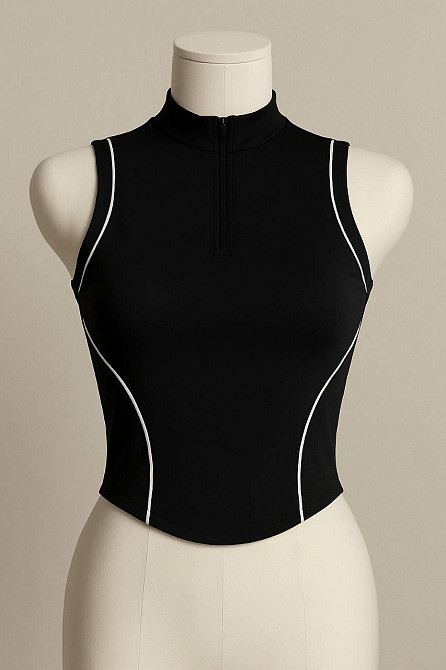 Жіночий стильний топ в спортивному стилі підкреслений білими лініями мікродайвінг Одеса - фото 2