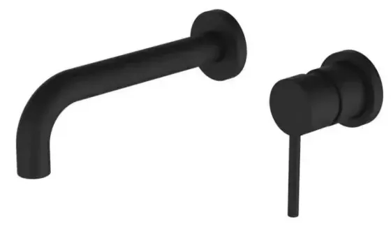 Смеситель для умывальника настенный Wezer EKO10A-01-BLACK черный Киев