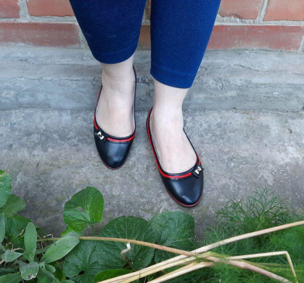 -Жінні Балетки Чорні з Червоним Мокасини Туфлі (розміри: 37,38) — 88-120 Дніпро - фото 2
