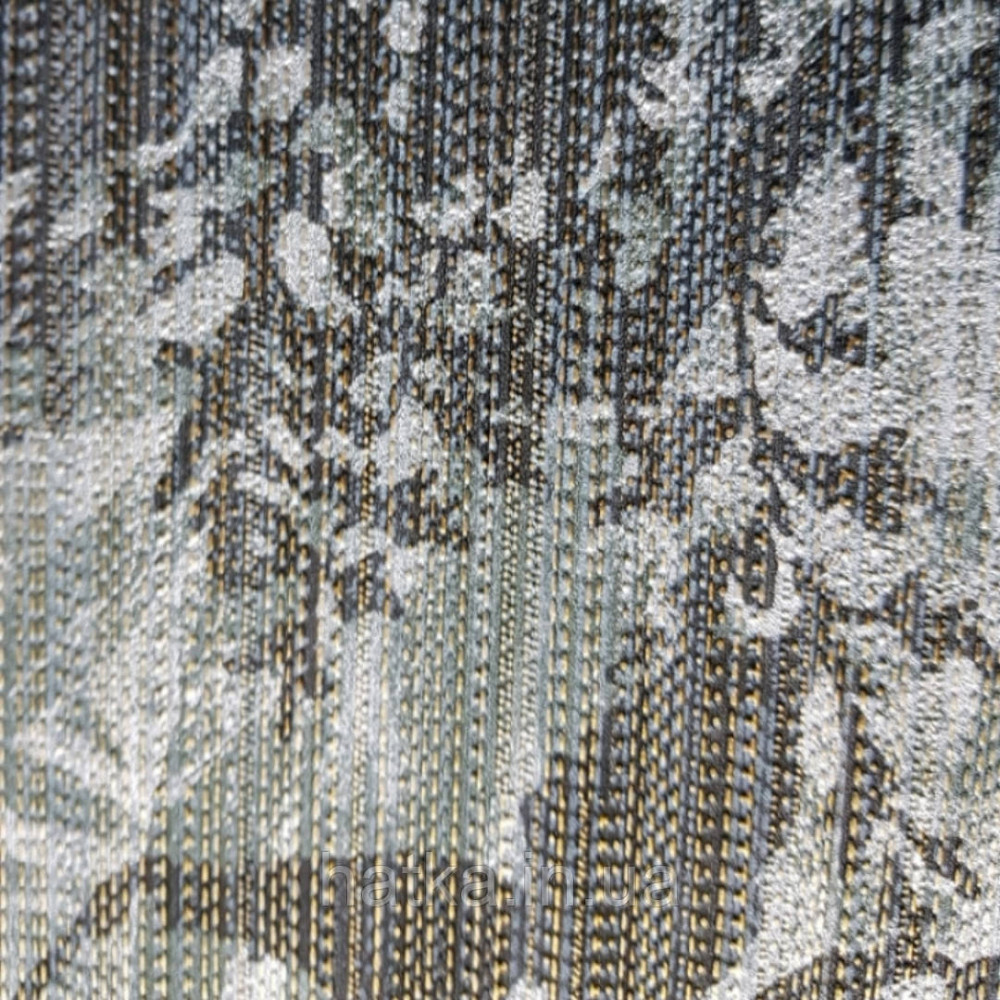 Шпалери вінілові на флізелін Sirpi Alta gamma Sempre 3 абстракція листя сірі білі на чорно золотистому 3д Київ - фото 1