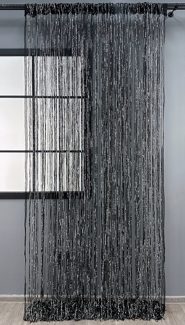 Шторы-нити Rovi Premium с люрексом Черный 300х300см 1 шт (61-118) Киев - изображение 2