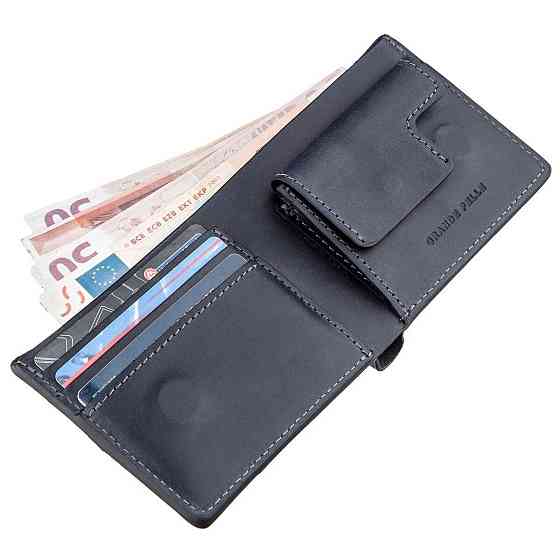 Компактне портмоне унісекс на магніті Синє (GRANDE PELLE) Київ