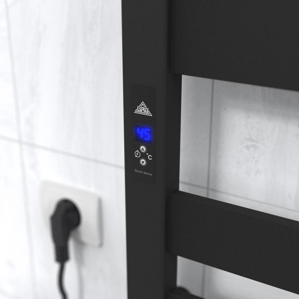 Електрична рушникосушка Laris Зебра Афіна ЧКФ 9 500Х1100 Е чорна Л/П Київ - фото 3