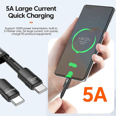 Дата кабель USB-C to USB-C 1.0m 100W black Essager (EXCTT1-XC01) Винница - изображение 4