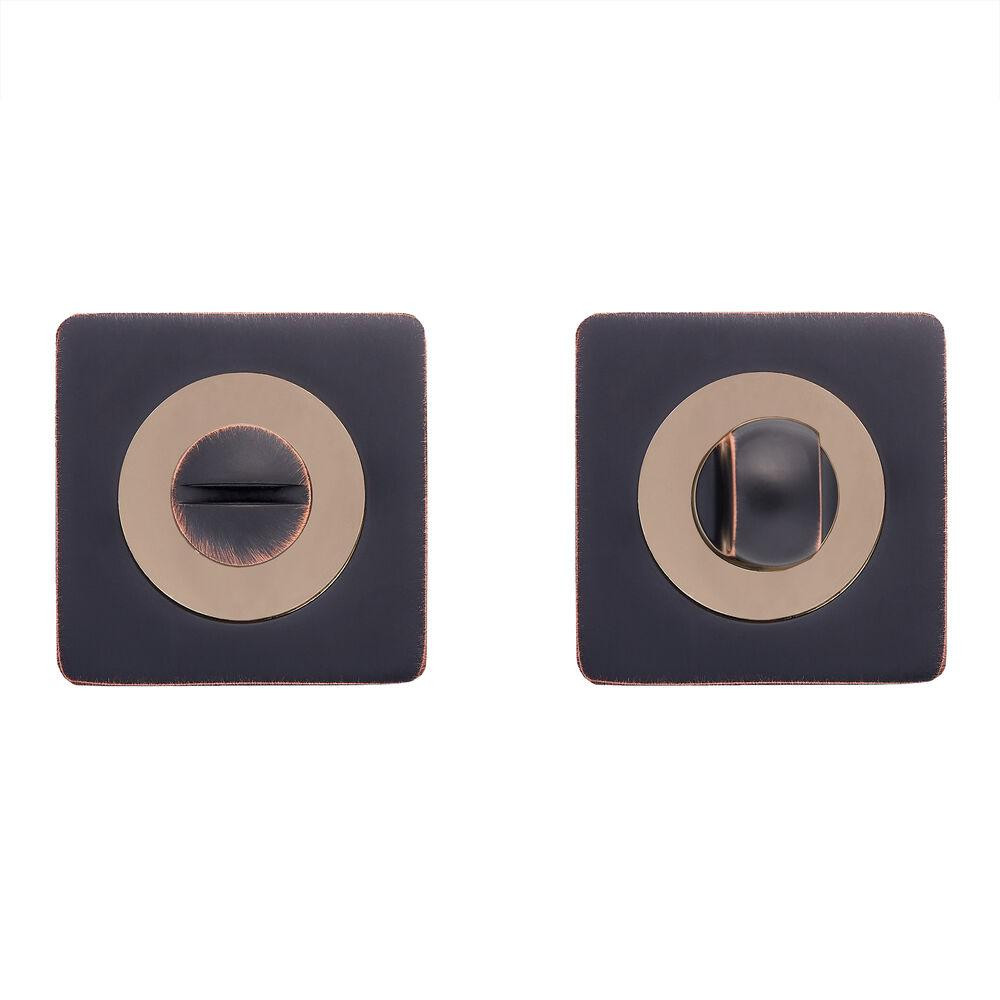 Сантехнічний фіксатор Gavrohe Z3-WC ORB/PB  (накладка на двері санвузла з поворотником) чорний з патиною/ золото Київ - фото 1