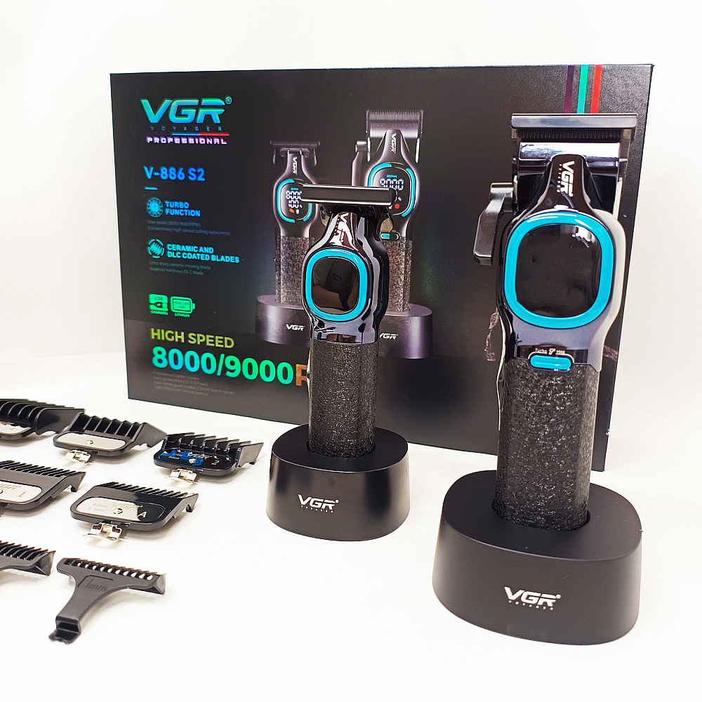 Комплект для стрижки VGR 2 в 1 V-886 S2 BLACK, аккумуляторная машинка и триммер TD-61 Львов - изображение 13
