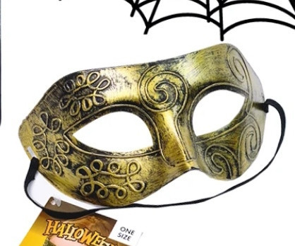 Антична маска для Хелловіна 17х9 см золотий Київ - фото 2