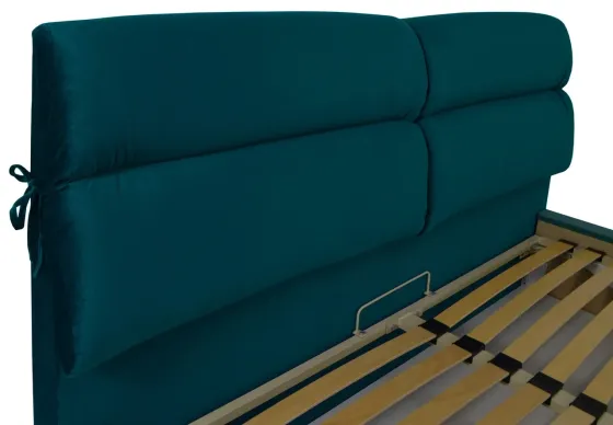 Ліжко Двоспальне Edinburgh Comfort 180 х 200 см Missoni 017 З підйомним механізмом та нішою для білизни Синій Дніпро