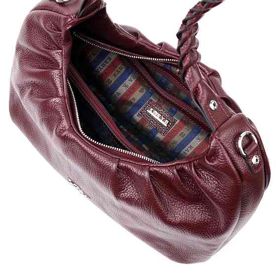 Красива сумка жіноча багет KARYA 20839 шкіряна Бордовий Київ