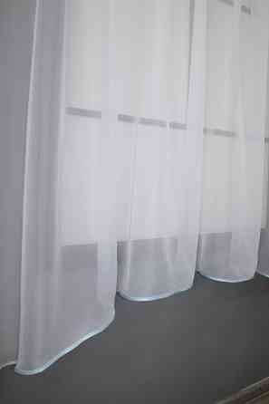 Кухонная занавеска VR-Textil № 00к белый с голубым 280х170 см (59-909) Киев